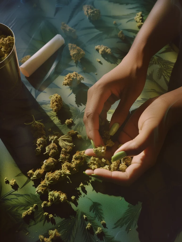 cannabis flowerss in hands