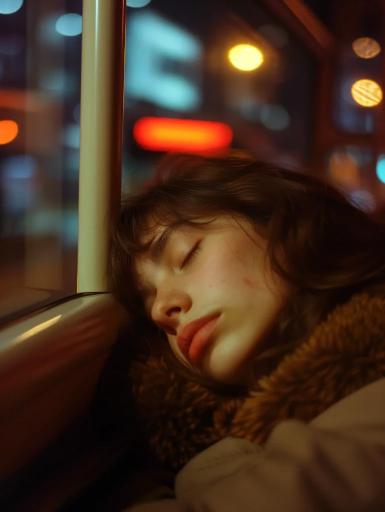 girl asleep in empty buss