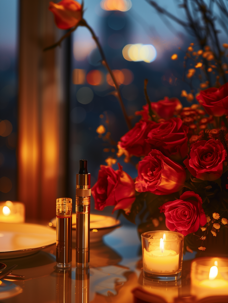 romantic candle lit dinner