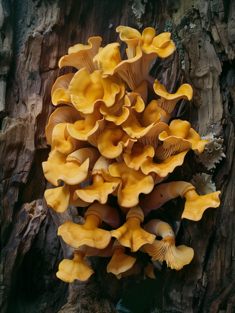 yellow oyster mushrooms